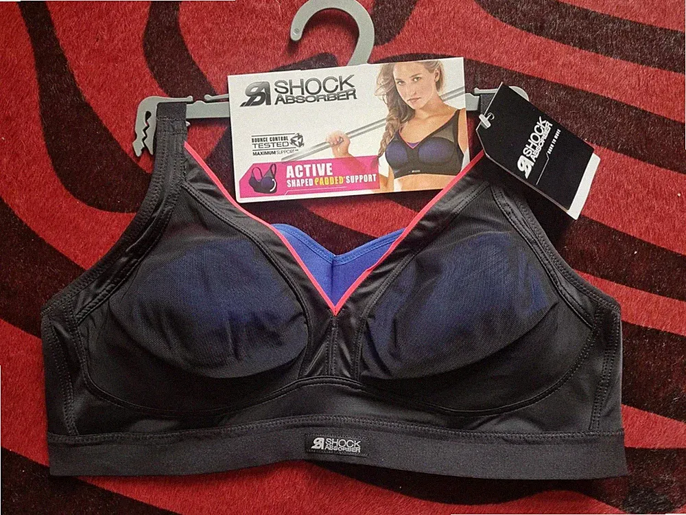 ❤️ SHOCK ABSORBER Shaped Support Active Sport BH schwarz blau mesh 85B Level Max