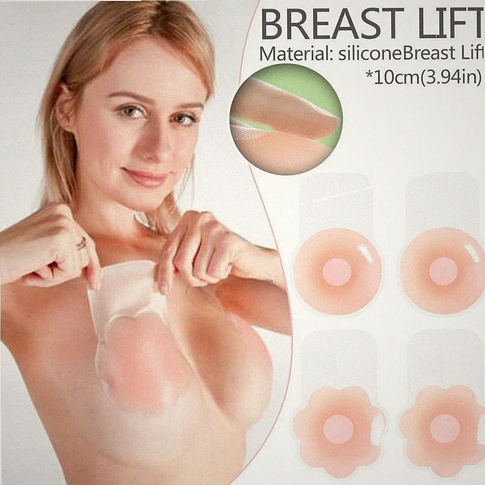 Silikon Brustwarzen Pad Abdeckungen Paar Wiederverwendbar Klebend Unsichtbar Push Up Brust