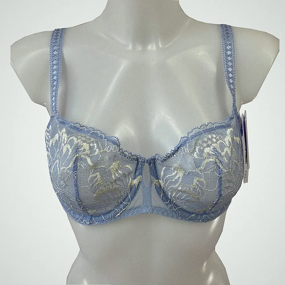 SIMONE PÉRÈLE Damen BH mit Bügel Promesse Balconette-BH Gr. 75D Frozen Blau