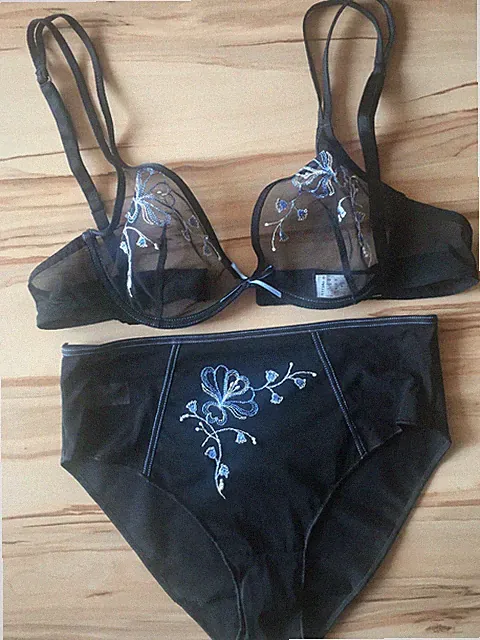 Simone Pérèle Set-Bügel-BH, Slip Gr. 38 & BH 75B, Schwarz, Neu
