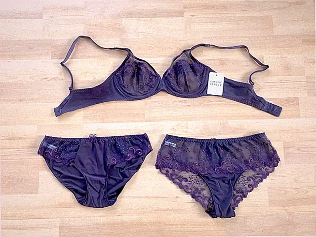 Simone Perele, Set, 3-Teilig, Delice, lila, Gr. 75 B & 36, Neuwertig