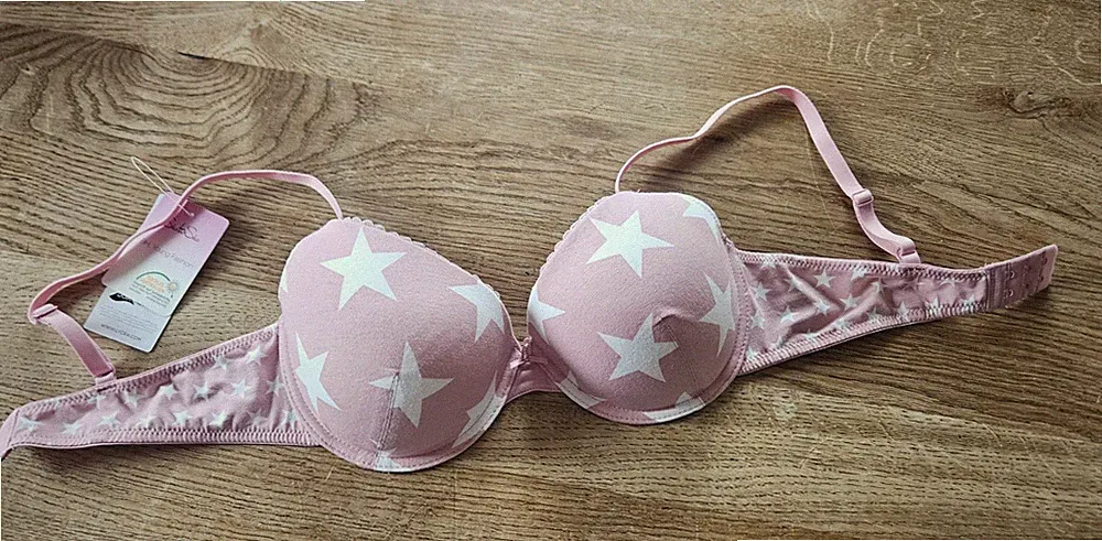 Skin To Skin Bügel-BH, Größe 75 C, Rosa Mit Weißen Sternen, NEU!!!