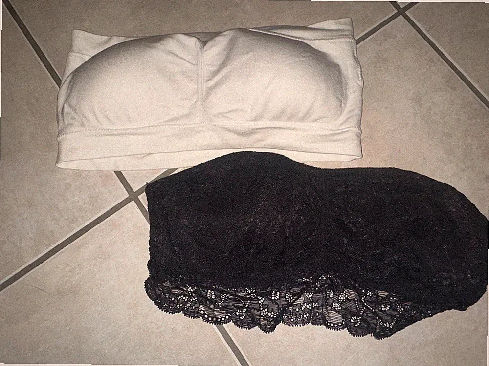 SkinToSkin/esmara- 2er BH-Set - S(36/38), Schwarz/Weiß, Bandeau - Sehr Gut
