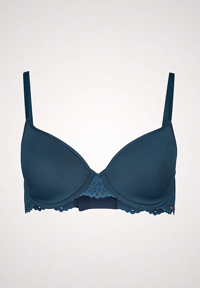 Skiny Damen Bamboo Lace Spacer BH T Shirt BH moonlit ocean Blau
