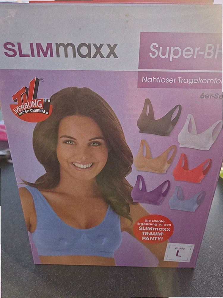 Slimmaxx - Super-BH 6er Set - Nahtloser Tragekomfort - Größe L - 6 Farben