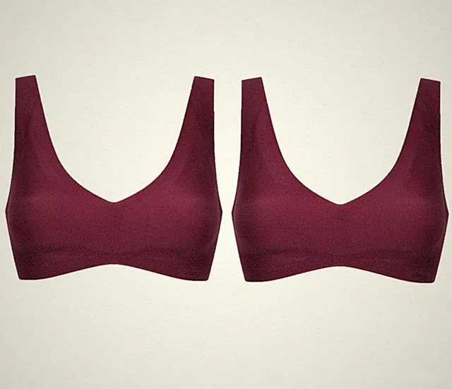 sloggi 2er Set Zero Feel N BH Größe S UVP 90,00 € BHs ohne Bügel Top bordeaux