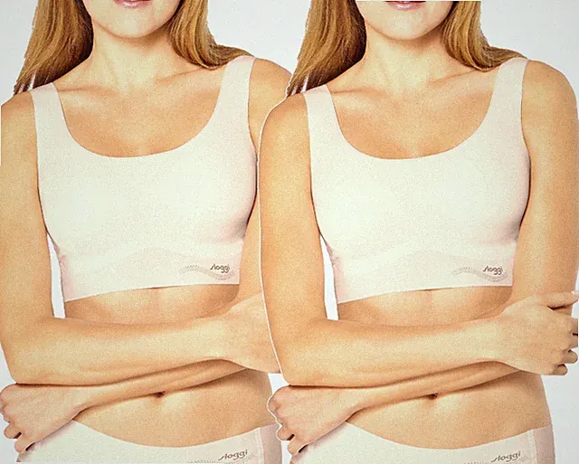 sloggi 2er Set Zero Feel Top Größe XS Vanille UVP 59,90 BH ohne Bügel Tops Set