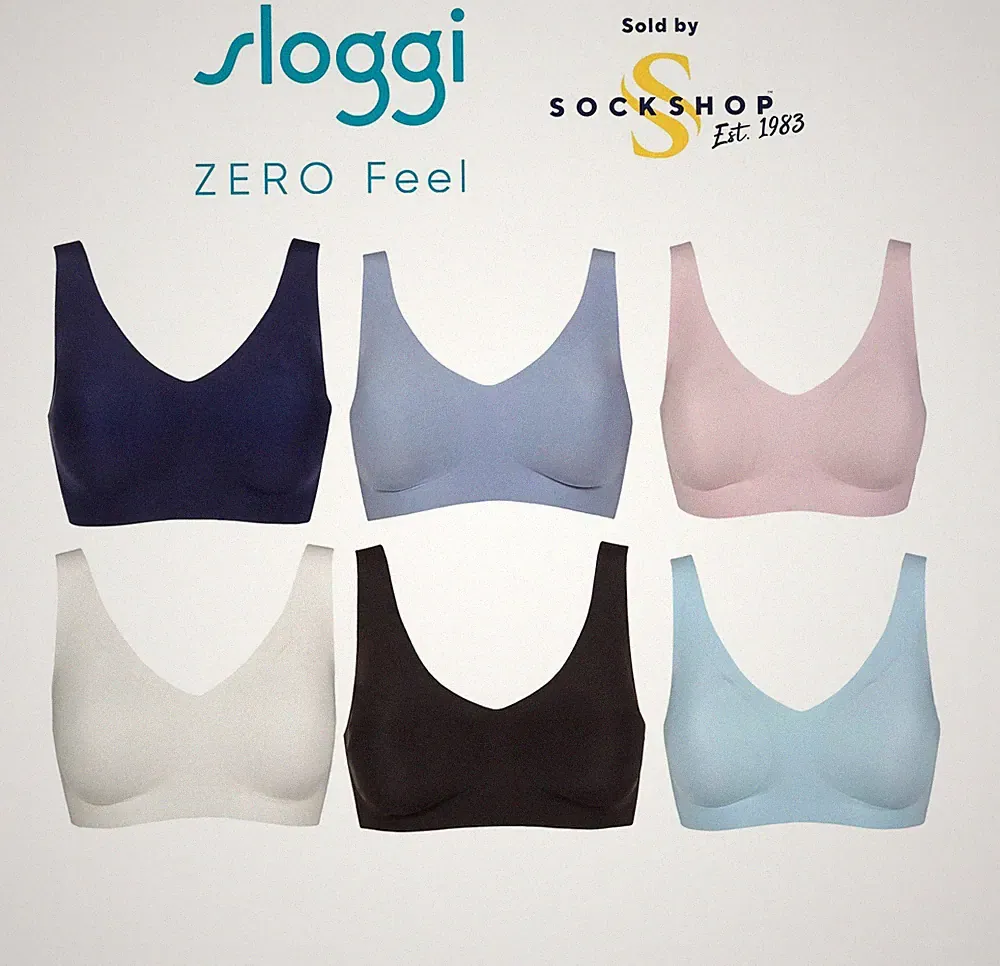 Sloggi Bralette Damen ZERO Feel 2.0 Uni Weiß/Navy Small/Large - 1er Pack