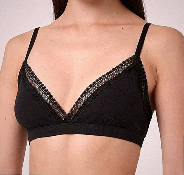 Sloggi Damen Go Ribbed Bralette Bra Damen Top ohne Bügel BH Neu
