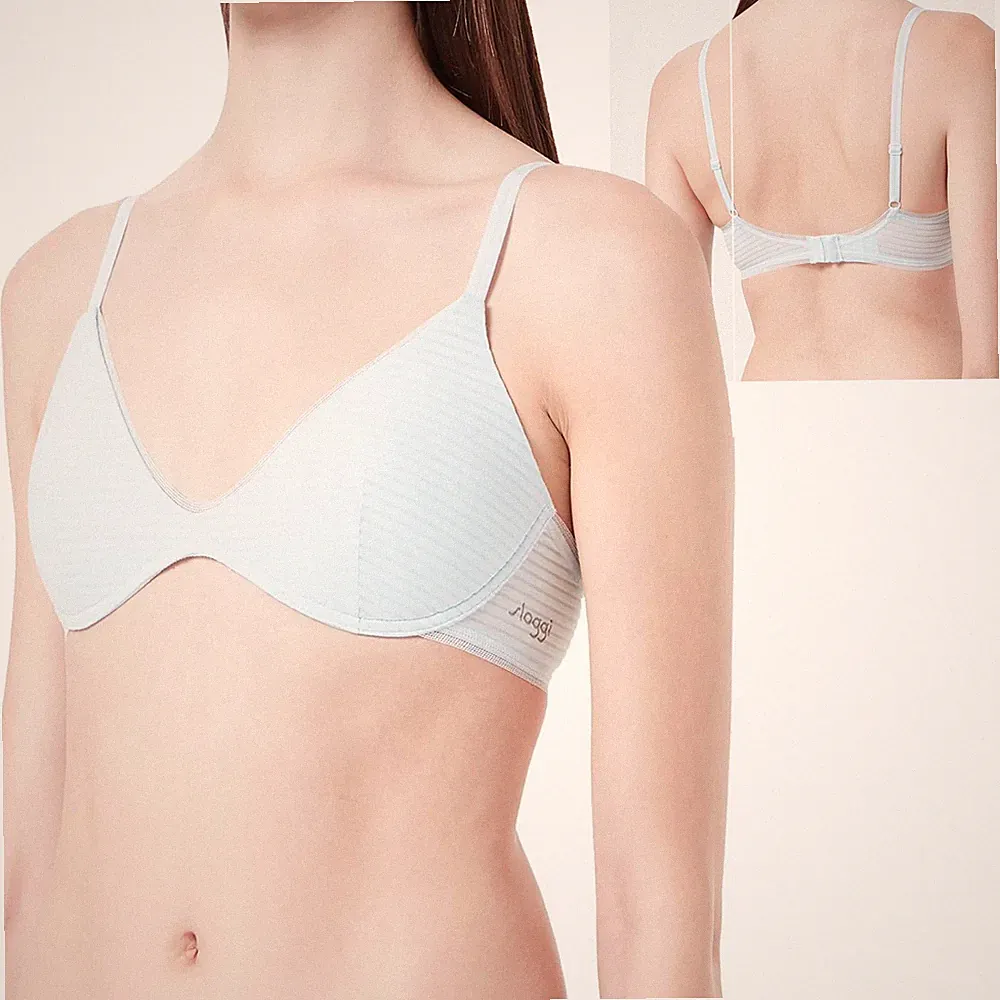 Sloggi Ever Fresh Plus HP Damen BH Schalen BH ohne Bügel Gr. L Sky Blau