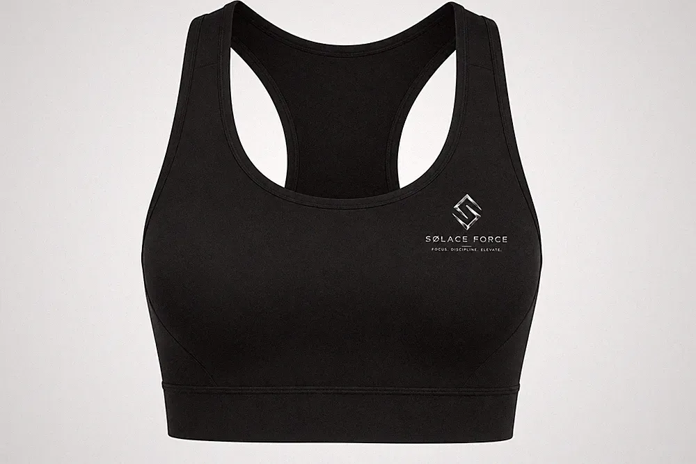 SØLACE FORCE Damen Performance Sports Bra Schwarz High Support Gym Fitness