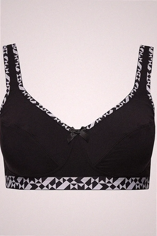 Soft-BH Ulla Popken 90C schwarz ohne Bügel, große Größen Plus Size 828319100-90C