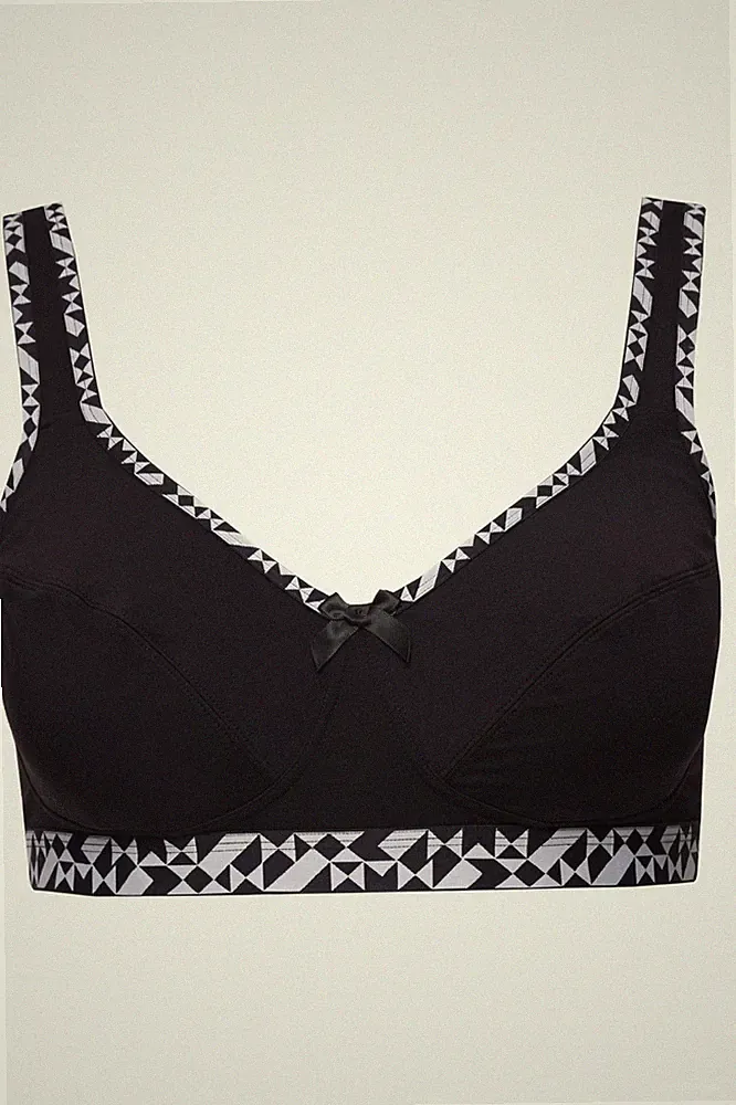 Soft-BH Ulla Popken 90C schwarz ohne Bügel, große Größen Plus Size 828319100-90C