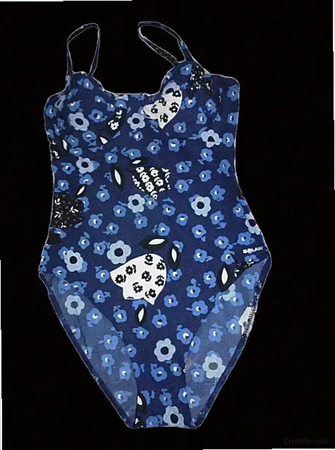 SOLAR * 34 36 S * Damen Badeanzug Einteiler,florales Design,schwarz weiss blau