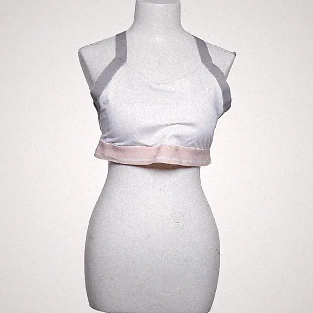 Sophia Thiel, Sport-BH, Größe: 44/46, Weiß/Grau/Pink, Elasthan/Polyester #xSG