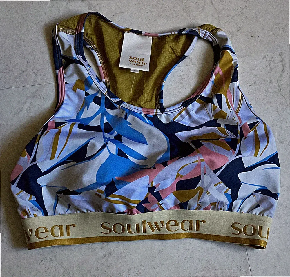soulwear by mey Damen Sport-BH S mehrfarbig abstrakt ohne Bügel gepolstert
