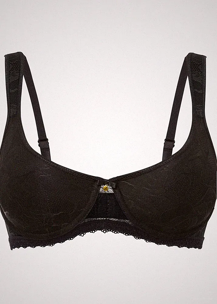 Spacer BH mit Bügel Gr. 85 Cup E Schwarz Damen-Unterwasche Bra Dessous Neu