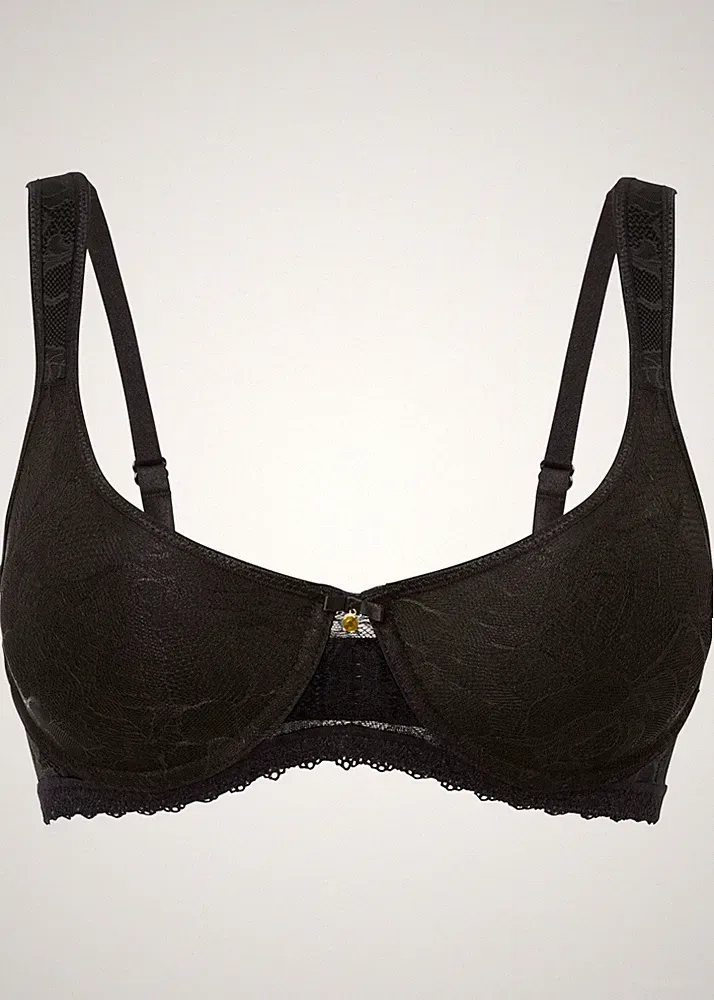 Spacer-BH mit Bügel Gr. 90 D Schwarz Damen-Bra Unterwasche Neu*