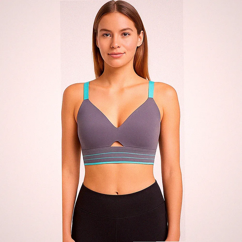 Spanx Damen BH Blau S Sportlich Bügellos Nahtlos 30027R Glatt