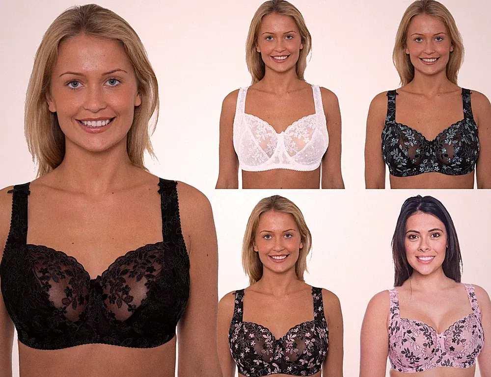 Spitze Bügel-bh Gemm Blumenmuster Bestickt Verkabelt Alltag Bh Lingerie