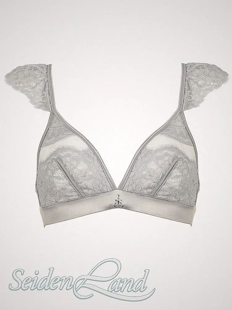 Spitze Triangel BH MARLENE uni von Prelude Milano silber oder schwarz