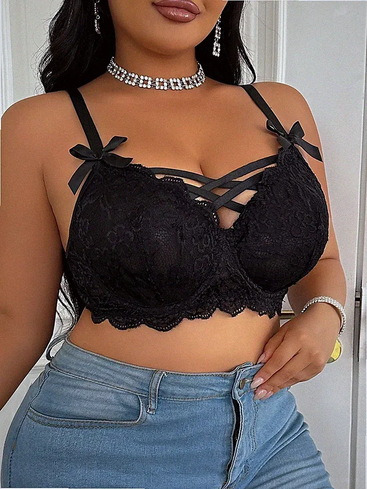 Spitzen-BH Übergröße Push-Up - Schwarz 1XL-4XL Damen