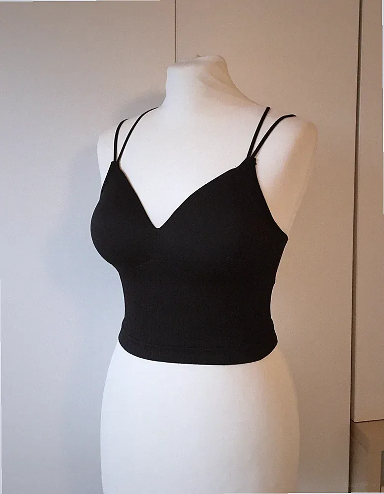 Sport-BH Bustier Bralette push up Schwarz Bandeau Seamless Invisible S