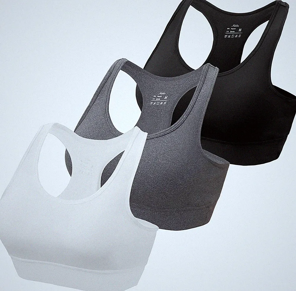 Sport-BH Bustier Damen 3 Stück Dünn Polsterstufe Pull-on Sportbekleidung