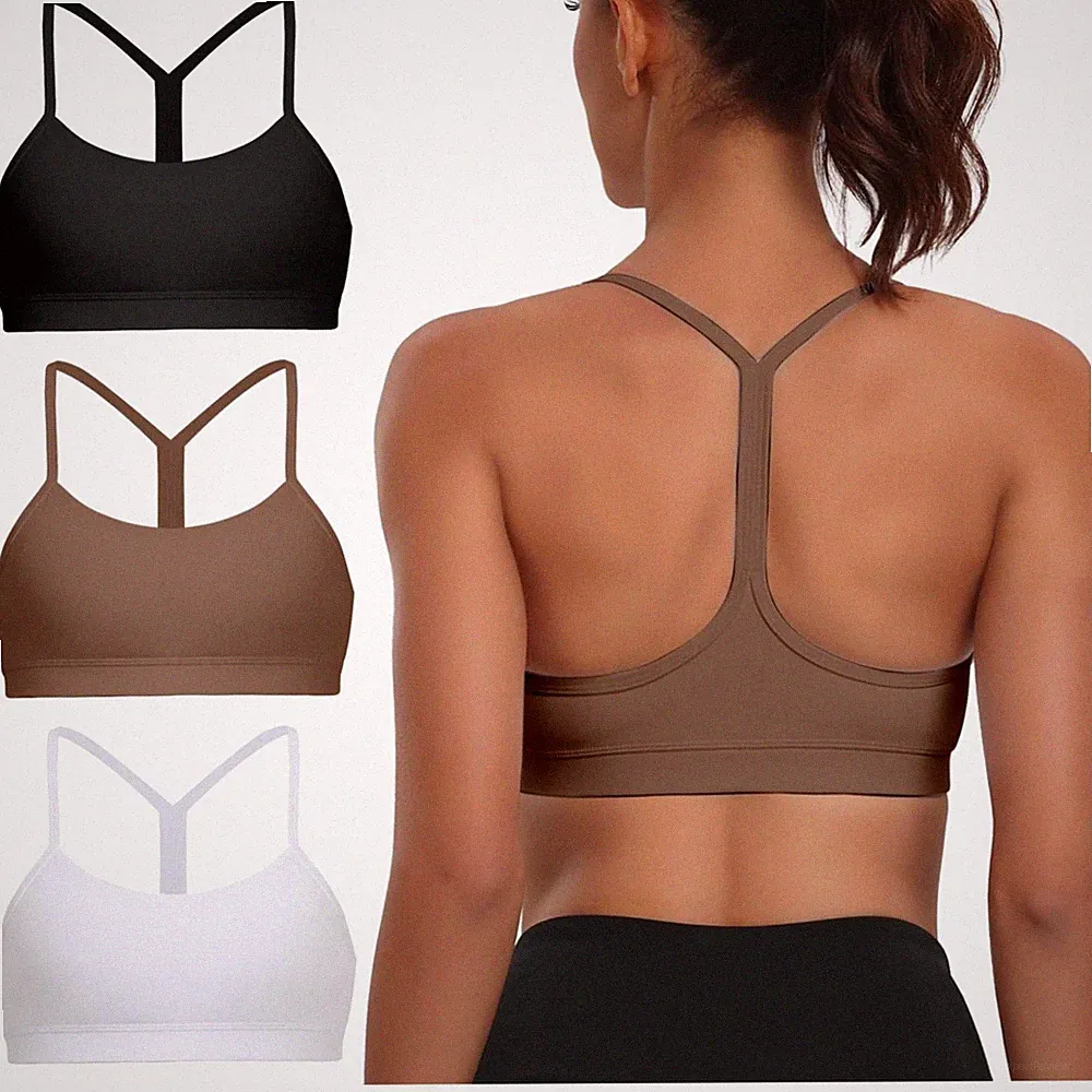 Sport BH Damen 3er Pack Yoga Sporttop Spaghetti-Träger leicht Support