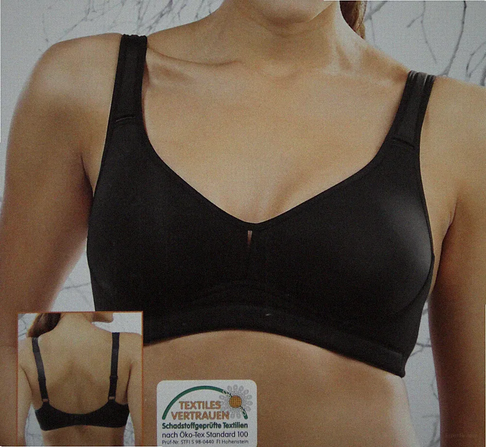 Sport BH Damen Bustier BH mit Stützfunktion 70 75 80 B C schwarz