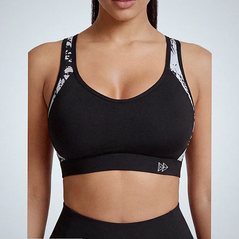 Sport BH Damen Gepolstert Gekreuzter Rücken Starker Halt Große Größen Fitness