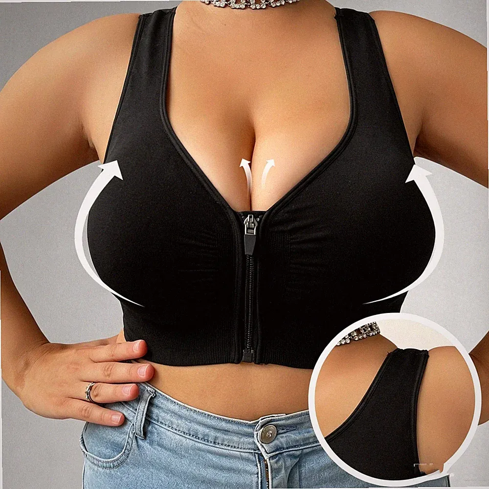 Sport BH Damen Nahtlos Push Up High Support Fitness Yoga Bustier Bra Top