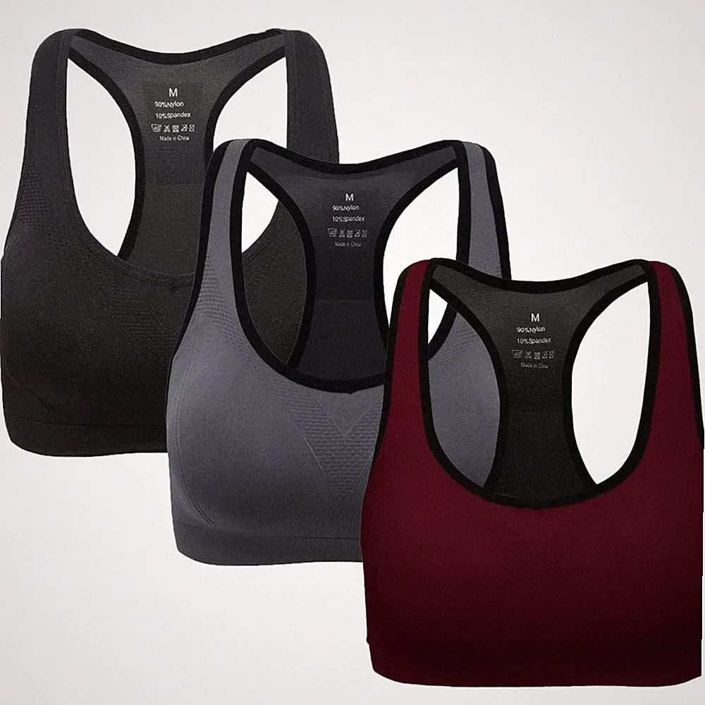 Sport BH Damen nahtlos Push Up Sportbustier Yoga Fitness Tanktop