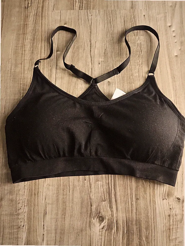 Sport-BH Damen Push-up Starker Halt ohne Bügel abnehmbar gepolstert für Fitness
