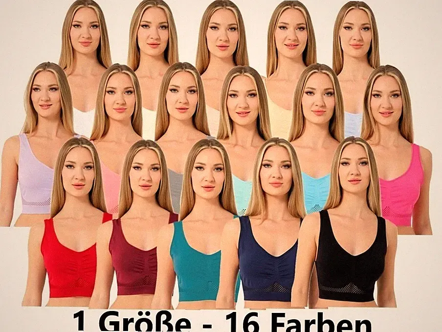 Sport BH Fittness Universalgröße 16 versch. Farben, Neu/OVP 3er- oder 5er-Set