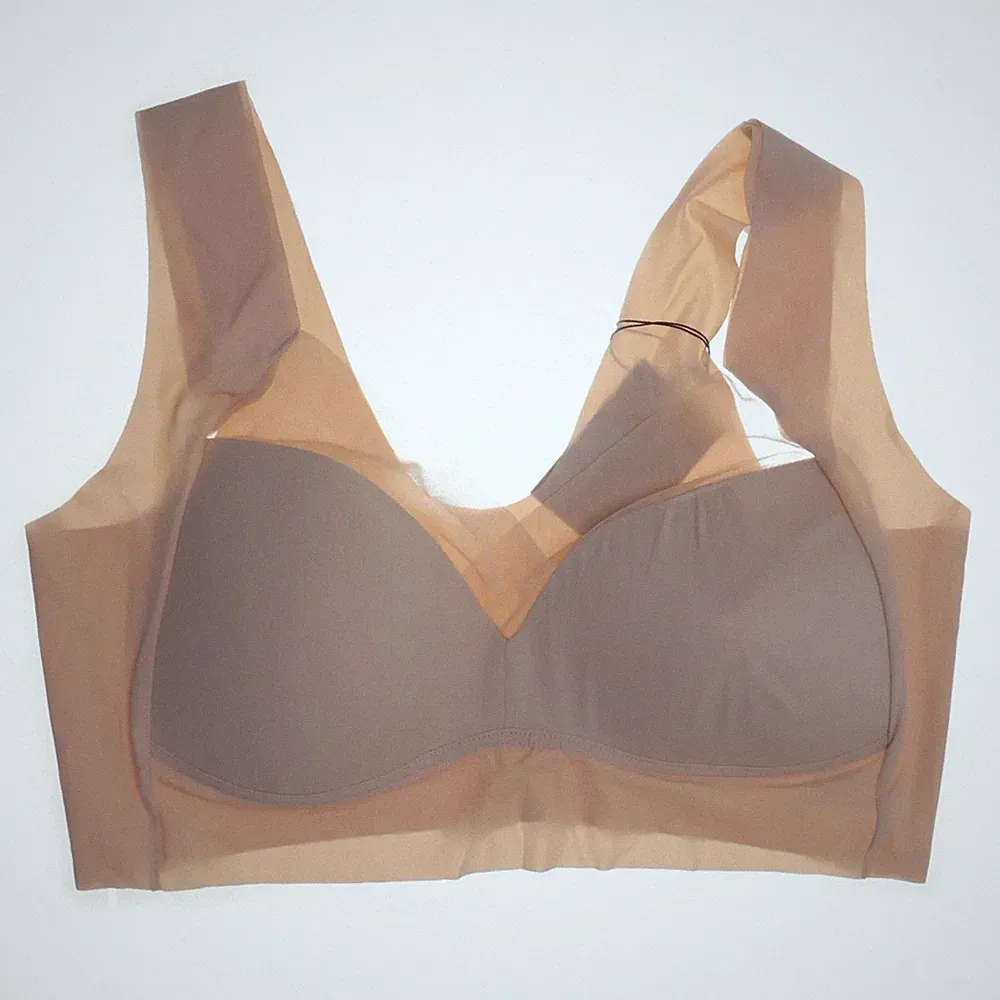 Sport-BH, Größe: 6XL, Beige, Elasthan/Polyester, Einfarbig, Damen #t8w