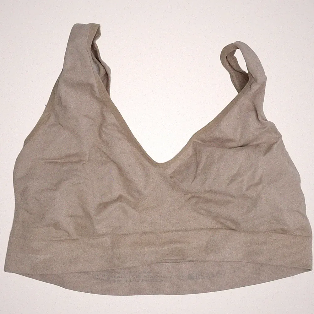 Sport-BH, Größe: L, Beige, Polyamid/Polyester, Einfarbig, Damen #64e