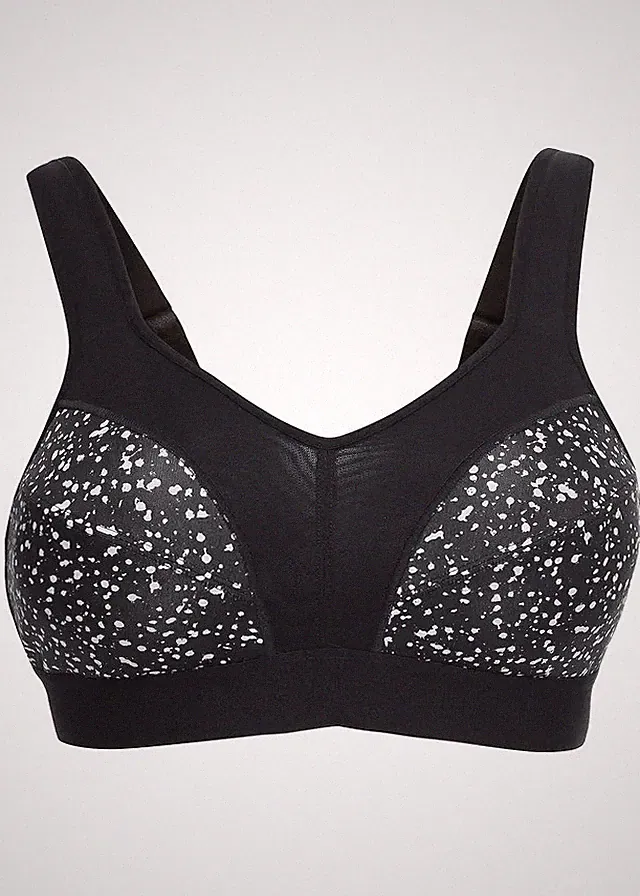 Sport BH Level 3 Gr. 105 Cup F Schwarz Ecrú Bedruckt Damenunterwasche Neu