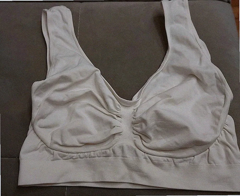 Sport-BH 🪷 Microfaser Bustier Seamless Bra Top 🪷 Weiß Gr 40 42🪷 Neuw.