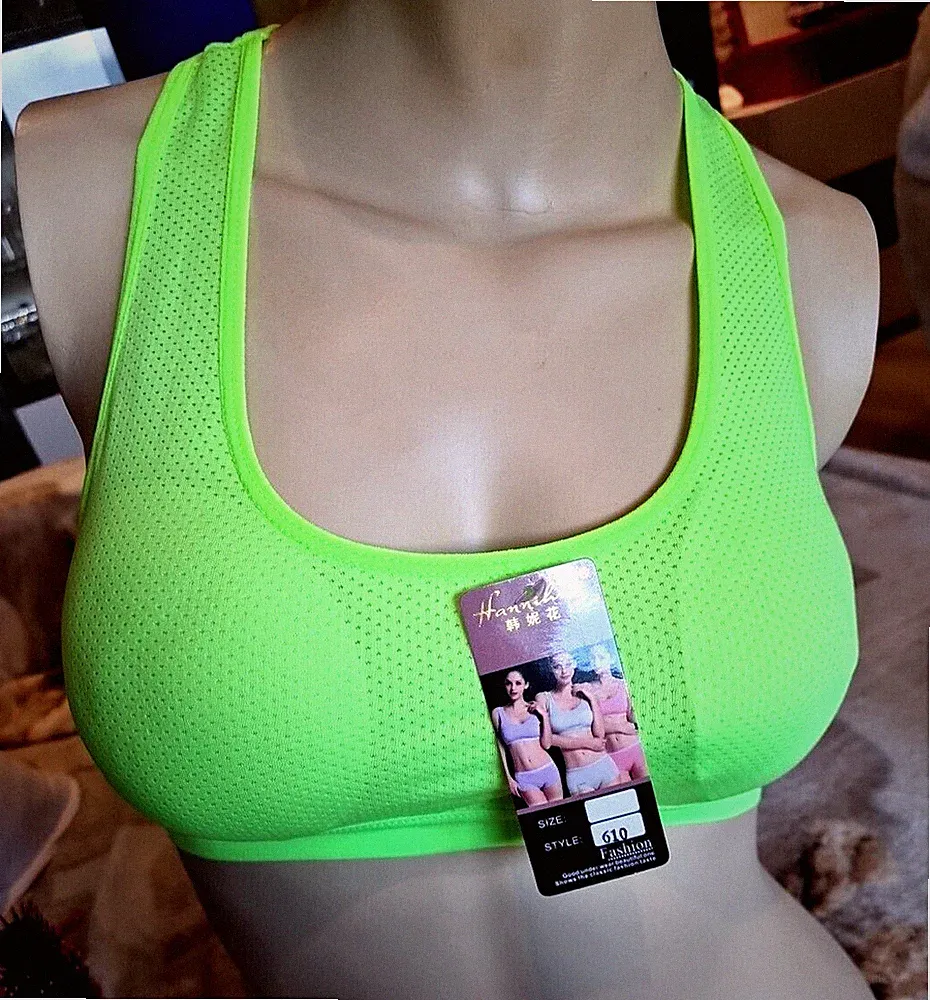 Sport BH Ohne BÜGEL GEPOLSTERT Bustier Gr M NEU Farbe Neon Gelb