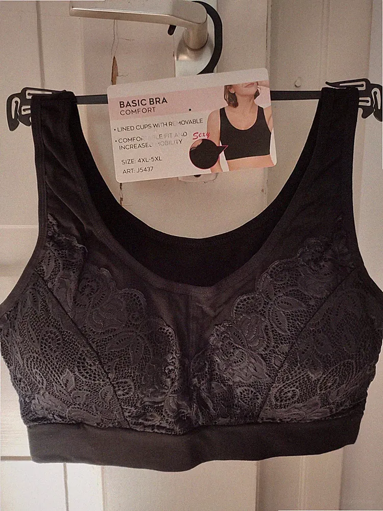 ♥ღ Sport BH Spitze Basic Bra Comfort 4XL-5XL 44-48 Bustier ***NEU*** ♥ღ