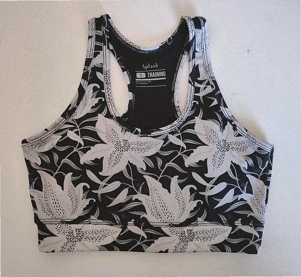 Sport-BH Training Sport Bustier schwarz/Weiß Gr. S