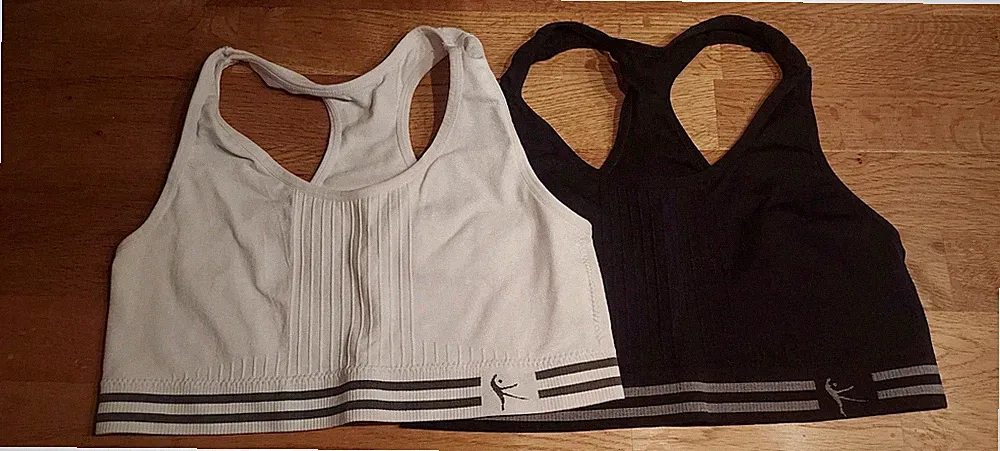 Sport Bustier, 2er Set 1x schwarz und 1x weiss, Gr. M