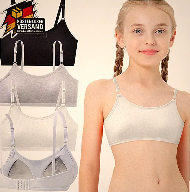 Sport-Bustier Mädchen BH mit gepolsterten Cups verstellbare Träger für Teens 13
