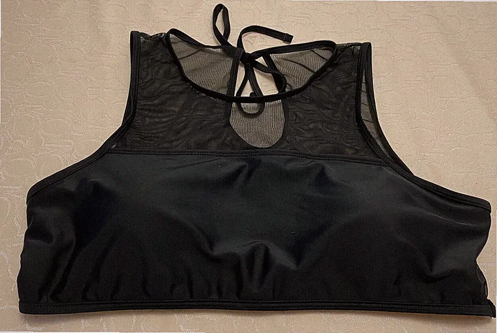 Sport Oberteil Gr. 3XL Damen Schwimm-Bade-BH Wie Neu Schwarz Sport BH Netz