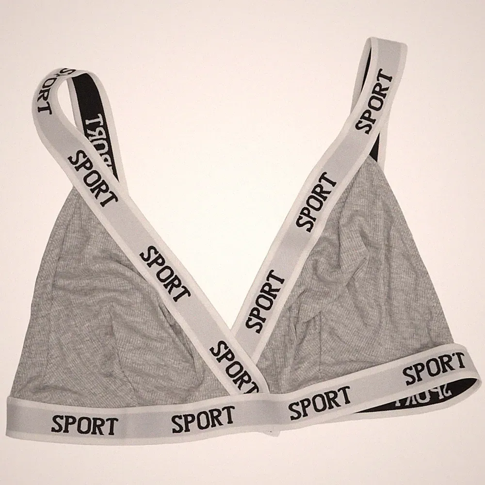 Sport, Sport-BH, Größe: XXL, Grau/Weiß, Elasthan/Viskose, Print, Damen #FCX