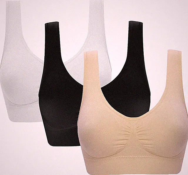 Sportlicher Damen BH 3er Pack mit Hochpolsterung und Mittlerer Elastizität S-6XL