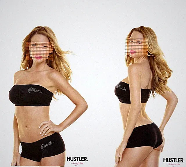 Sportliches Bandeau-Set mit Strass-Steinen von Hustler, Gr. S/M und M/L