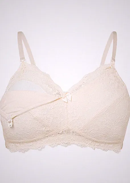 Still-BH ohne Bügel m recycelter Spitze Gr. 85 Cup E Beige Damen-Unterwasche Neu