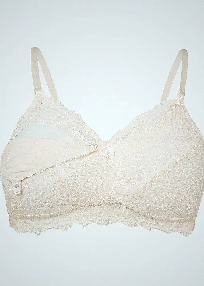 Still-BH ohne Bügel mit recycelter Spitze Gr. (80) E Beige Unterwäsche Bra Neu*